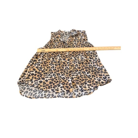 Bella Dahl Sleeveless Animal Print Sheer Blouse Size XL - Picture 5 of 10